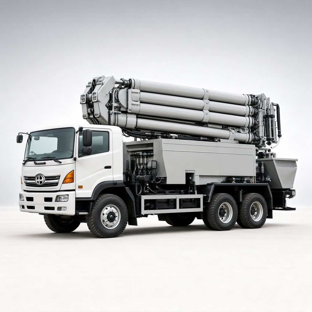 Xe bơm bê tông gắn chassis Hino